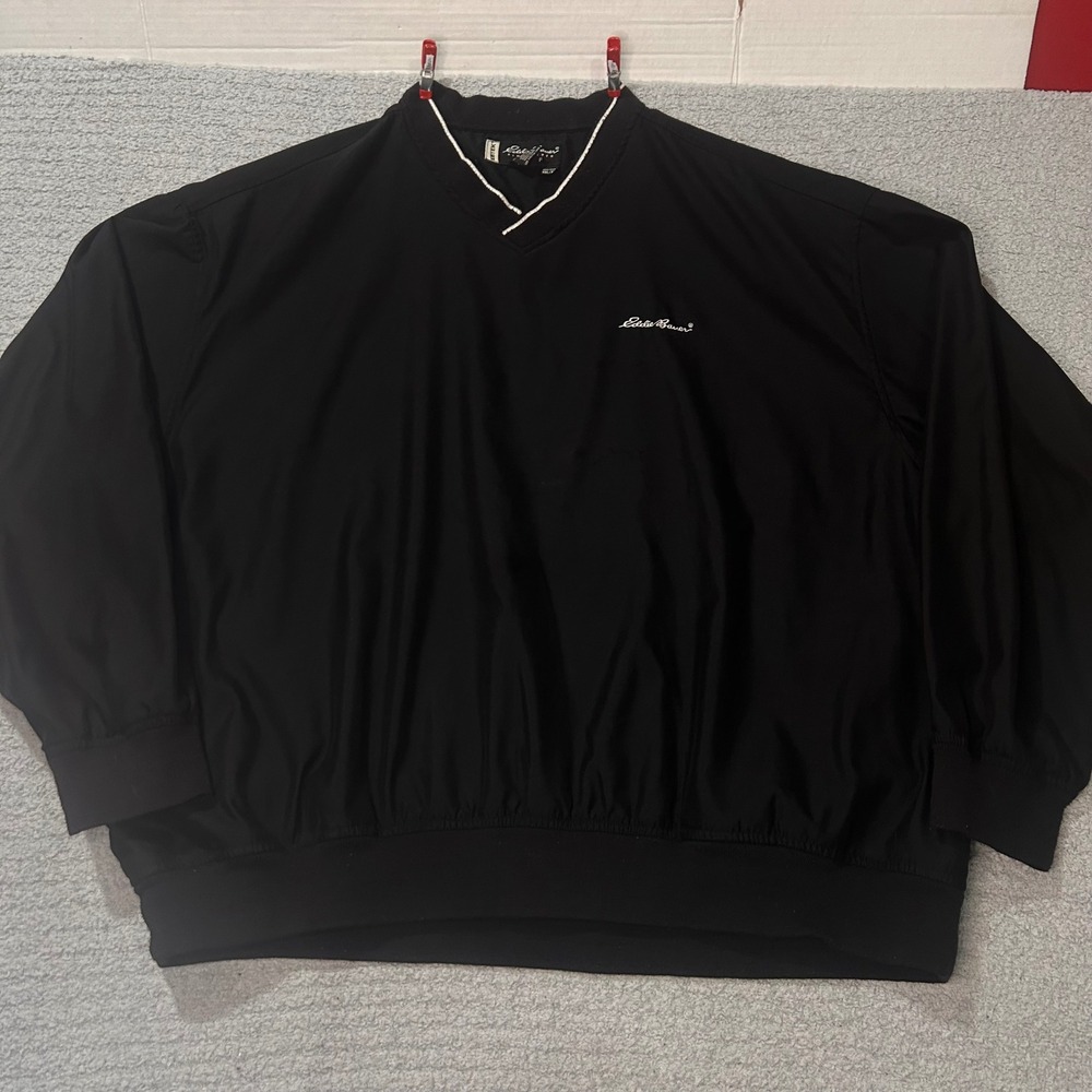 Eddie Bauer Windbreaker Golf XXL Black 90s Vtg Gorpcore Streetwear Pullover